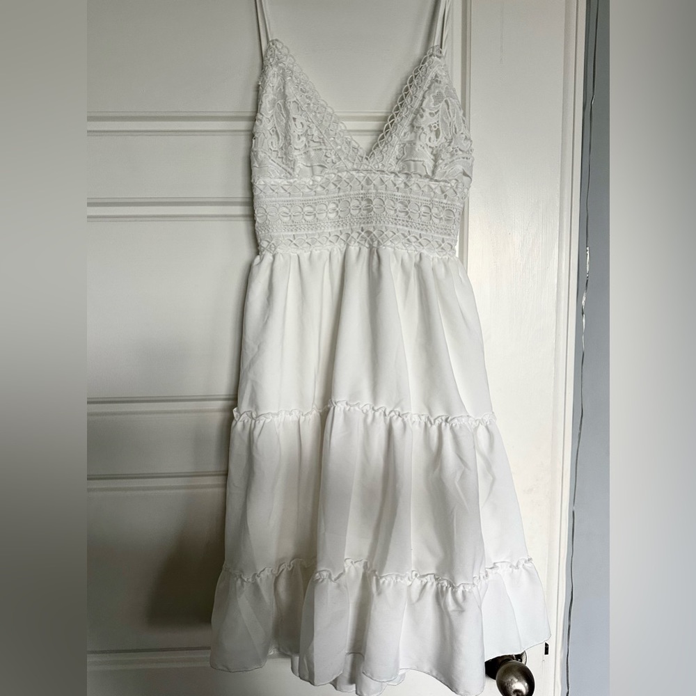 Open back flowy cami lace/crochet dress